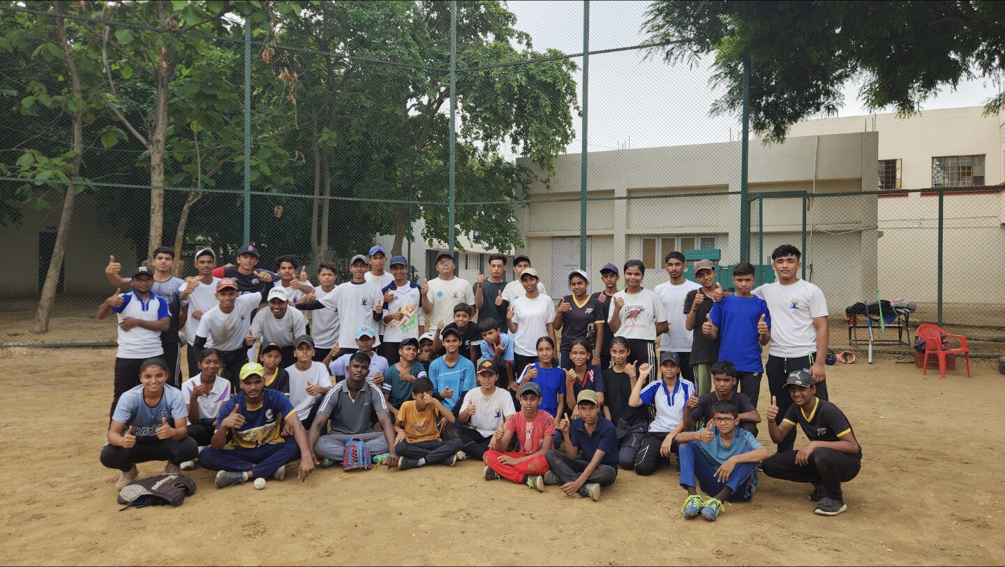 Devansh with the Delhi State Baseball Team