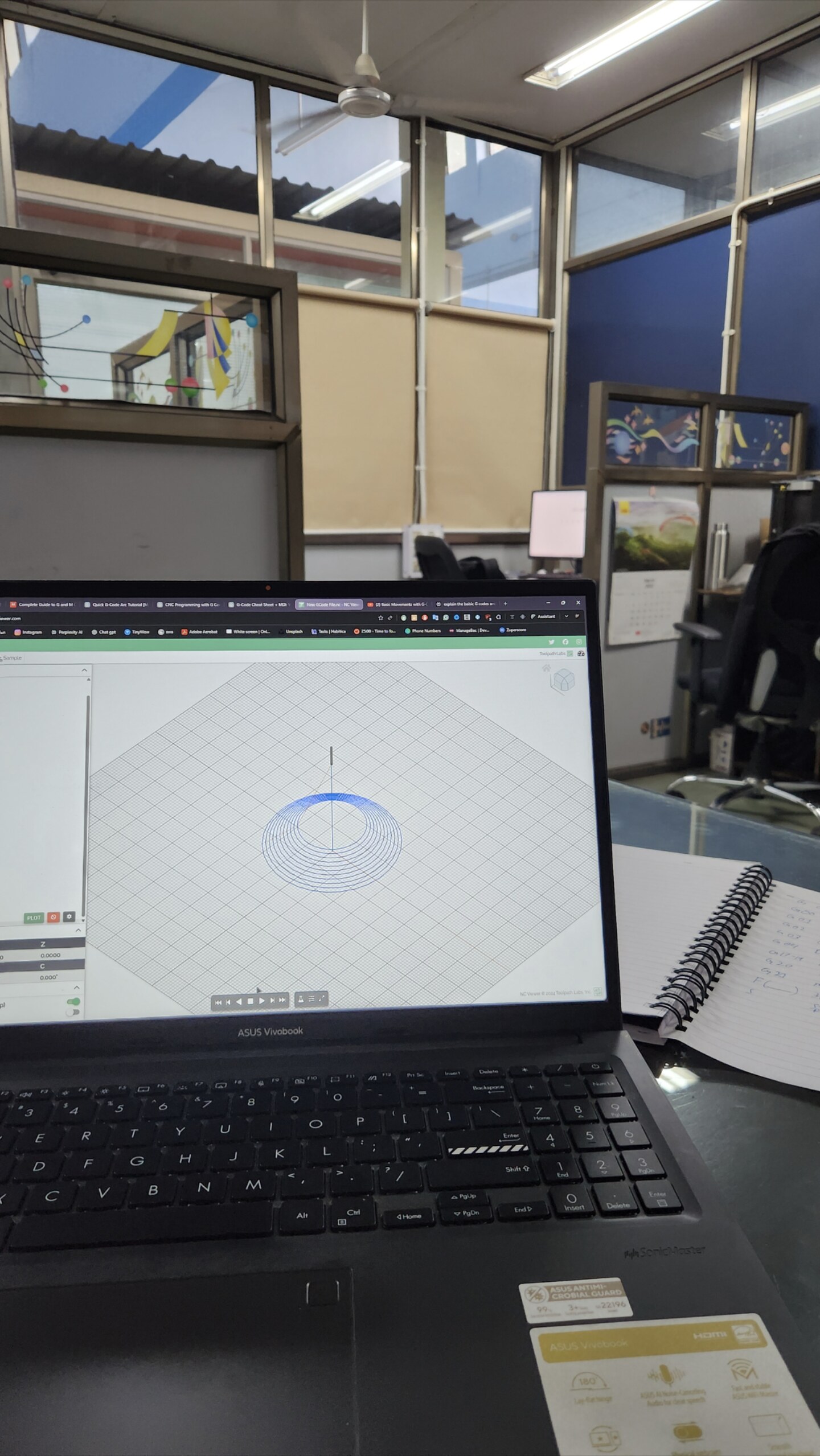 G-code simulation on laptop at IIT Bombay